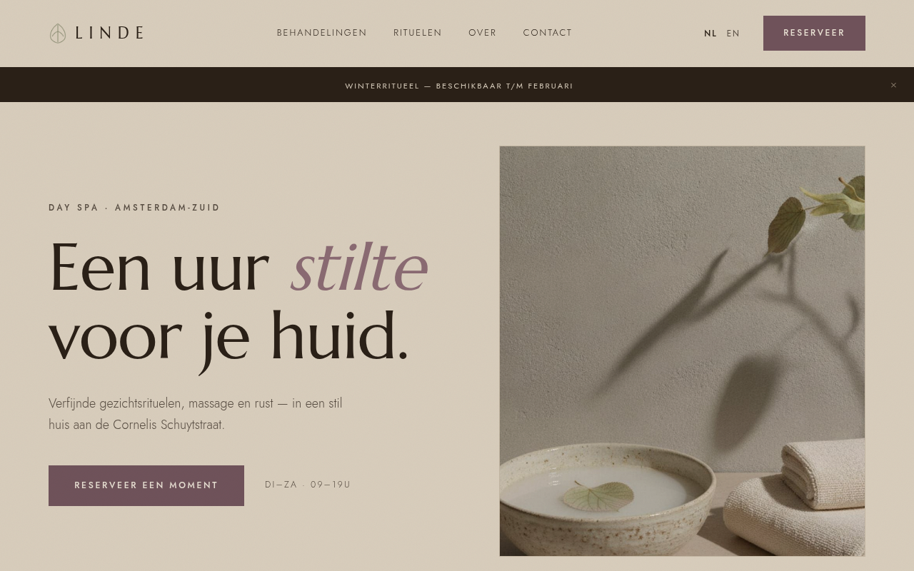 LINDE Day Spa demo website